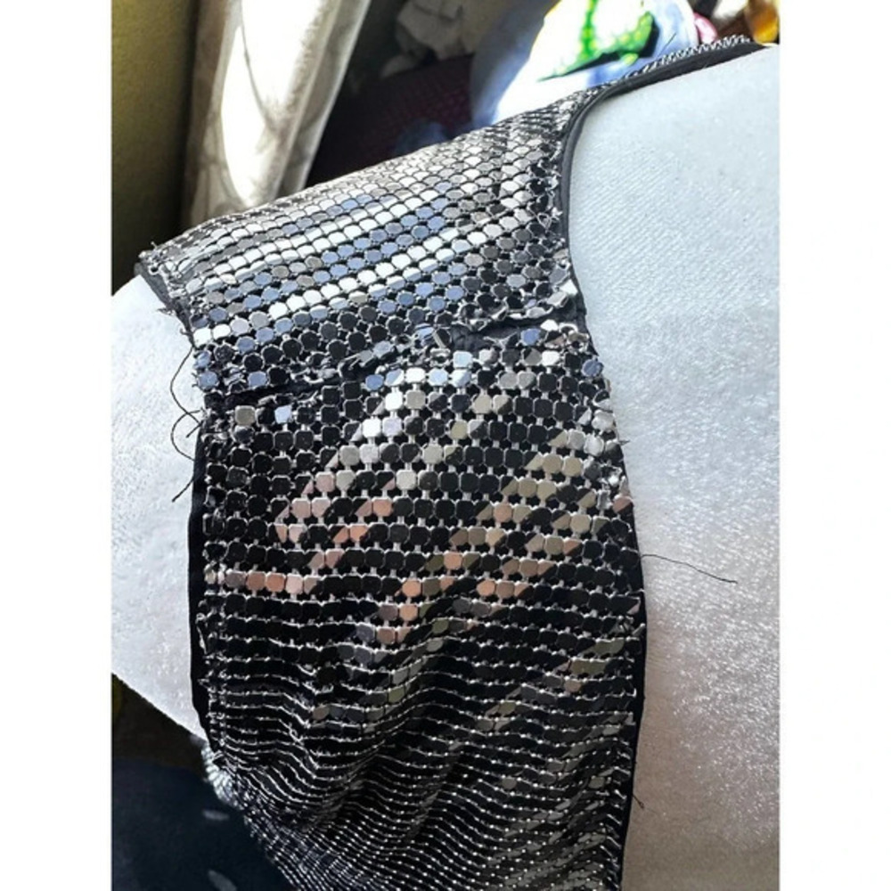 Ramy Brook Lola Chainmail‎ Mini Dress - Silver Black Women Dresses 6 - Picture 10 of 14